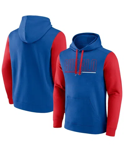 Fanatics Men's Royal/red Buffalo Bills Big Tall Outline Pullover Hoodie In Royal,red