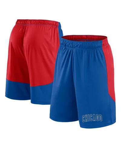 Fanatics Men's Royal/red Chicago Cubs Launch Polyester Shorts In Multi