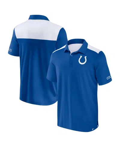 Fanatics Men's Royal/white Indianapolis Colts Color Block Polo Shirt In Blue