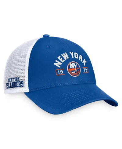 Fanatics Men's Royal/white New York Islanders Free Kick Trucker Adjustable Hat In Blue