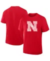 Fanatics Men's Scarlet Nebraska Huskers Big Tall Distressed Vintage Logo T-shirt In Red