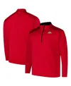 Fanatics Men's Scarlet Ohio State Buckeyes Big Tall Defender Quarter-zip Top In Scarlet