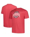 Fanatics Men's Scarlet Ohio State Buckeyes Big Tall Distressed Vintage Logo T-shirt In Red