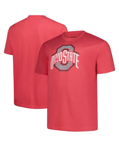 Fanatics Men's Scarlet Ohio State Buckeyes Big Tall Distressed Vintage Logo T-shirt In Red