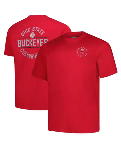 Fanatics Men's Scarlet Ohio State Buckeyes Big Tall Fast Break 2 Hit T-shirt In Red