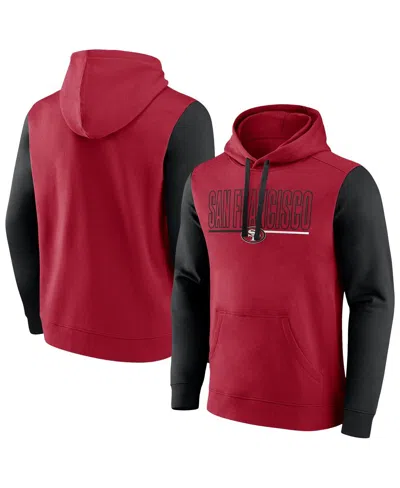 Fanatics Men's Scarlet San Francisco 49ers Big Tall Outline Pullover Hoodie In Scarlet,black