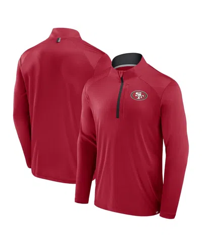 Fanatics Men's Scarlet San Francisco 49ers Defender Long Sleeve Quarter-zip Jacket
