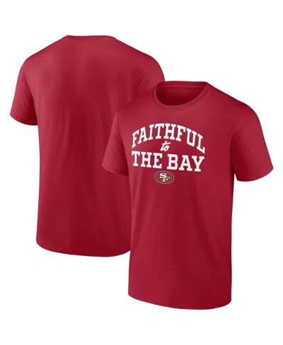 Fanatics Men's Scarlet San Francisco 49ers Faithful To The Bay T-shirt In Burgundy