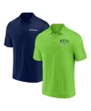 Fanatics Men's Seattle Seahawks Lockup Two-pack Polo Set In Navy,green