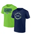 Fanatics Men's Seattle Seahawks Serve T-shirt Combo Pack In Navy,green
