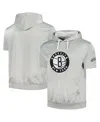 Fanatics Men's Silver/white Brooklyn Nets Short Sleeve Pullover Hoodie In Silver White