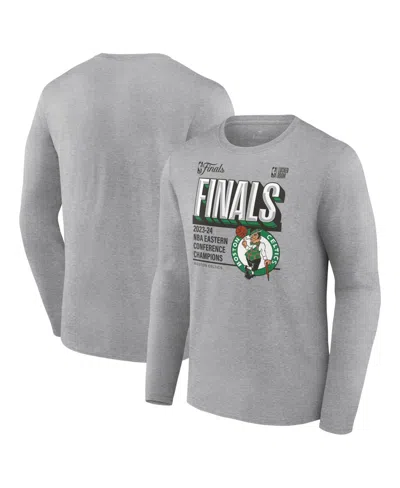 Fanatics Men's Steel Boston Celtics 2024 Eastern Conference Champions Long Sleeve Locker Room T-shirt