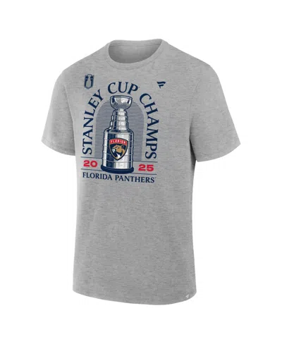 Fanatics Men's Steel Florida Panthers 2025 Stanley Cup Champions Locker Room T-shirt In Gray