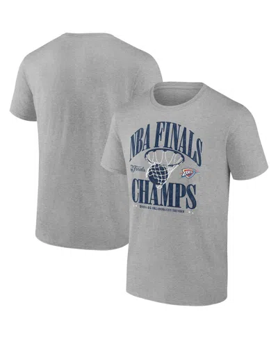 Fanatics Men's Steel Oklahoma City Thunder 2025 Nba Finals Champions Fade Away Retro T-shirt In Gray