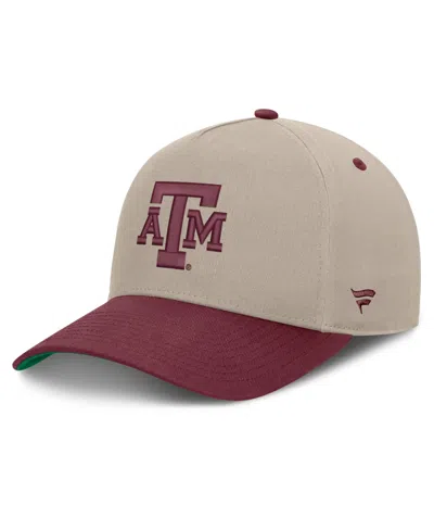 Fanatics Men's Stone/maroon Texas A&m Aggies Veteran Two-tone Adjustable Hat In Stone,maroon
