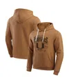 Fanatics Men's Tan Miami Hurricanes Camp Fleece Tri-blend Pullover Hoodie In Tan