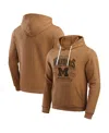 Fanatics Men's Tan Michigan Wolverines Camp Fleece Tri-blend Pullover Hoodie In Tan