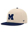 Fanatics Men's Tan Michigan Wolverines Catcher Snapback Hat In Tan