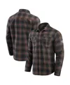 Fanatics Men's Tan/charcoal San Francisco Giants Classic Flannel Long Sleeve Button-up Shirt In Tan,charcoal
