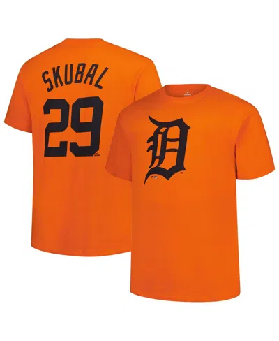 Fanatics Men's Tarik Skubal Orange Detroit Tigers Big Tall Name Number T-shirt
