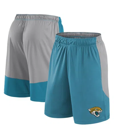Fanatics Men's Teal Jacksonville Jaguars Big Tall Team Logo Shorts In Teal,silver