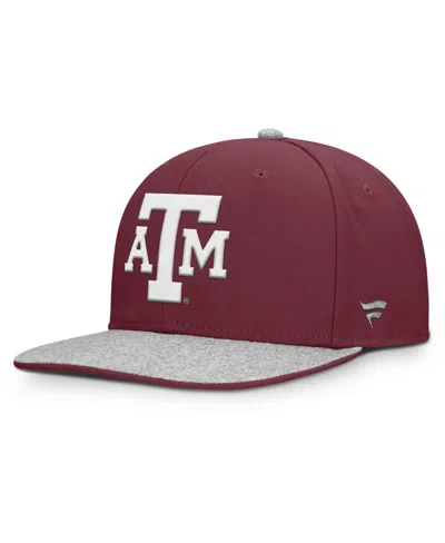 Fanatics Men's Texas A&m Aggies Loden Snapback Flat Bill Hat In Maroon,heather Gray