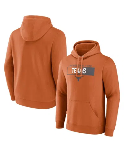 Fanatics Men's Texas Orange Texas Longhorns Iconic Fleece Down The Field Pullover Hoodie In Burnt Orange