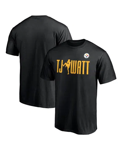 Fanatics Men's T.j. Watt Black Pittsburgh Steelers Checkdown T-shirt
