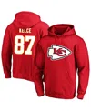 Fanatics Men's Travis Kelce Red Kansas City Chiefs Big Tall Name Number Fleece Pullover Hoodie In Red