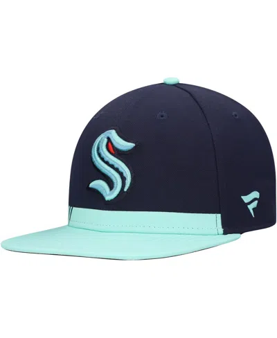 Fanatics Men's True Navy Seattle Kraken Pro Locker Room Snapback Hat