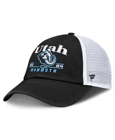 Fanatics Men's Utah Mammoth Adjustable Trucker Hat In Black,white