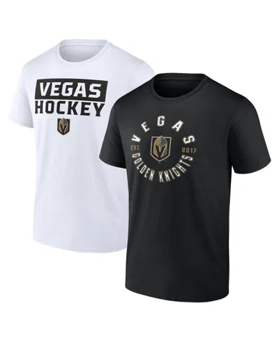 Fanatics Men's Vegas Golden Knights Serve Combo Pack T-shirt In Black,white