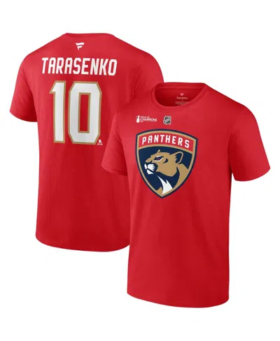 Fanatics Men's Vladimir Tarasenko Red Florida Panthers 2024 Stanley Cup Champions Authentic Stack Name Number