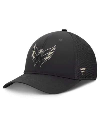 Fanatics Men's Washington Capitals Road Stretch Mesh Cap In Charcoal