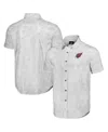 Fanatics Men's White Arizona Cardinals Woven Short Sleeve Button Up Shirt In Gray