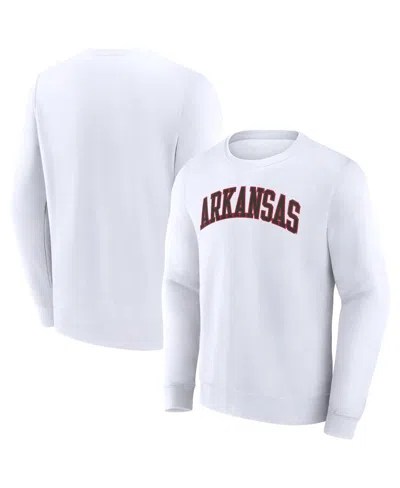 Fanatics Men's White Arkansas Razorbacks Short Name Pullover Sweatshirt