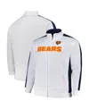 Fanatics Men's White Chicago Bears Big Tall Tricot Full-zip Track Jacket In White