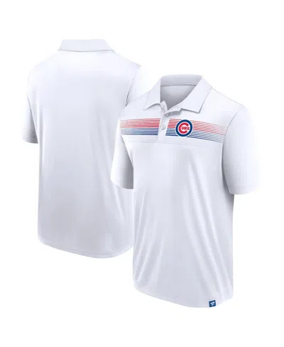 Fanatics Men's White Chicago Cubs Big Tall Victory For Us Interlock Polo In White,royal