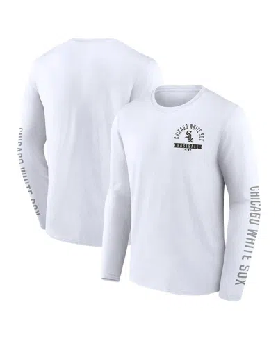 Fanatics Men's White Chicago White Sox Press Box Long Sleeve T-shirt
