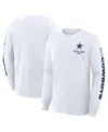 Fanatics Men's White Dallas Cowboys Clock Management Legacy Long Sleeve T-shirt In Gray