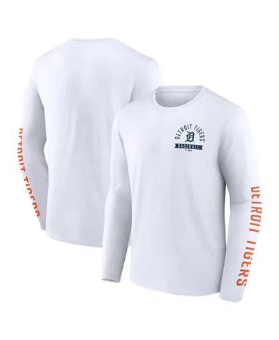 Fanatics Men's White Detroit Tigers Press Box Long Sleeve T-shirt