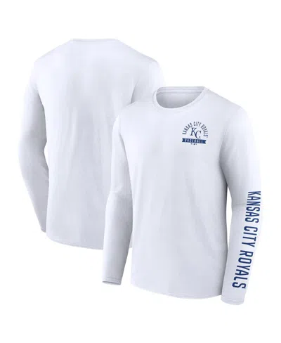 Fanatics Men's White Kansas City Royals Press Box Long Sleeve T-shirt