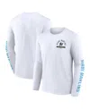 Fanatics Men's White Miami Marlins Press Box Long Sleeve T-shirt In White