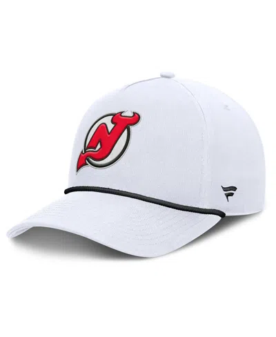 Fanatics Men's White New Jersey Devils Rope A-frame Adjustable Hat
