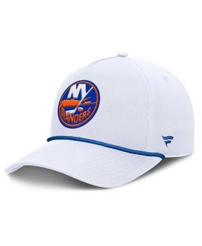 Fanatics Men's White New York Islanders Rope A-frame Adjustable Hat