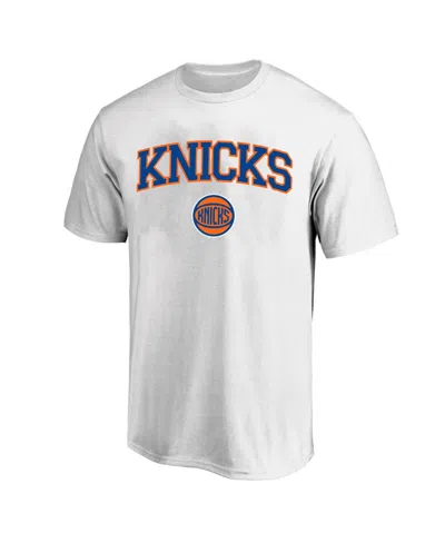 Fanatics Men's White New York Knicks Big & Tall Arch Over Logo T-shirt In Multi
