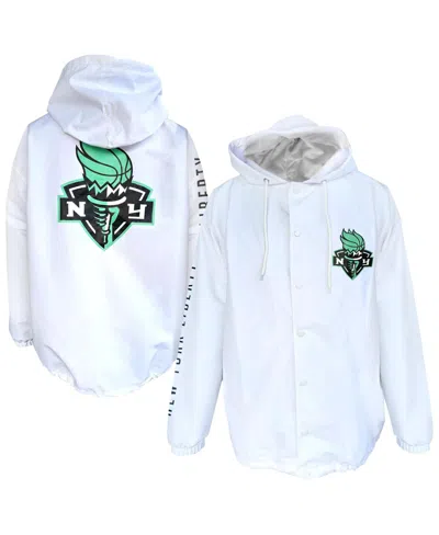 Fanatics Men's White New York Liberty Logo Full-snap Nylon Jacket