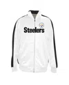 Fanatics Men's White Pittsburgh Steelers Big Tall Tricot Full-zip Track Jacket In White