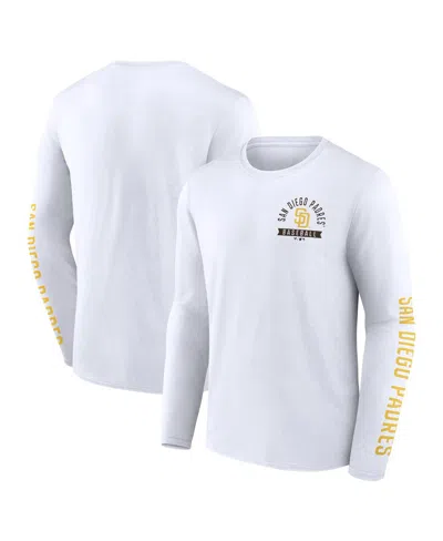 Fanatics Men's White San Diego Padres Press Box Long Sleeve T-shirt