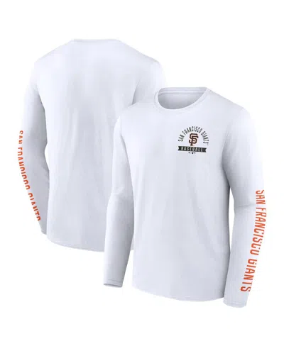 Fanatics Men's White San Francisco Giants Press Box Long Sleeve T-shirt